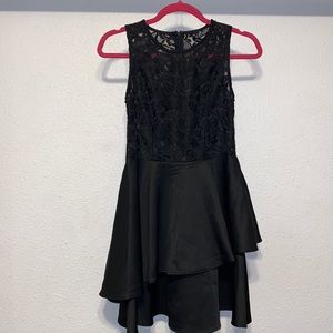 Black lace top dress